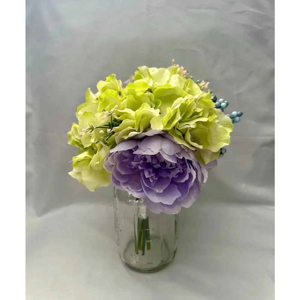 Homecoming prom floral bouquet artificial light purple light green silver